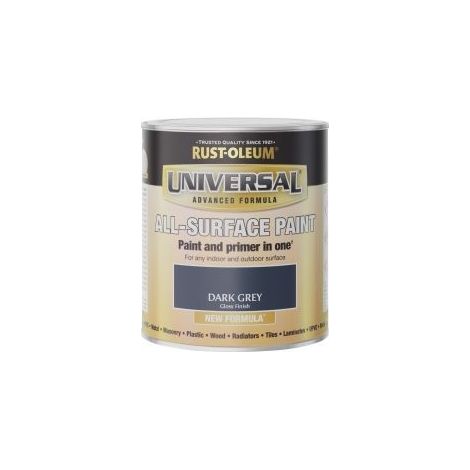 Rust-Oleum Universal All Surface Brush on Paint - Gloss - Dark Grey - 250ml