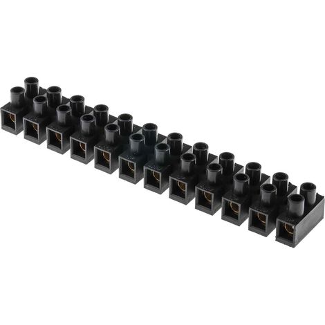 Borne de raccordement RS PRO, 12 pôles , 11mm, A visser, 10mm², 57A ( Prix pour Paquet de 5 ) (1/2)