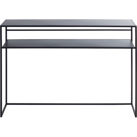 Table console en métal coloris noir - Longueur 112 x Profondeur 28 x Hauteur 81 cm (1/4)