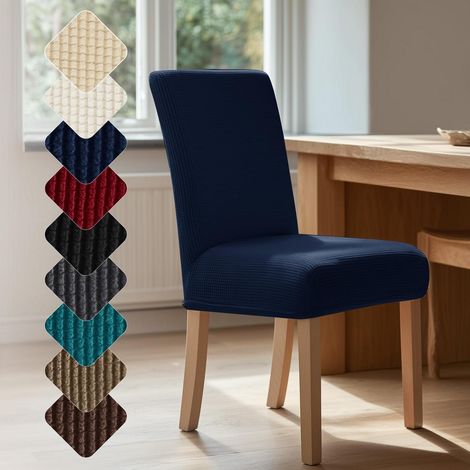 Stuhlbezug Dunkelblau 2er Set 45x45x60 cm mit Gummiband (1/5)