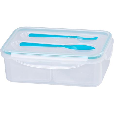 Lunchbox MagicHome, rechteckig, mit Gabel und Löffel, 2 Fächer, 1500 ml, 22x15,2x7,6 cm (1/5)