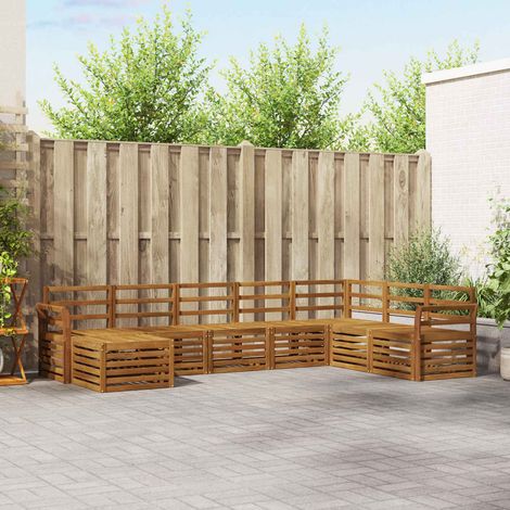 vidaXL Outdoor-Sofagarnitur 8 pcs Natur Massivholz Akazie (1/5)