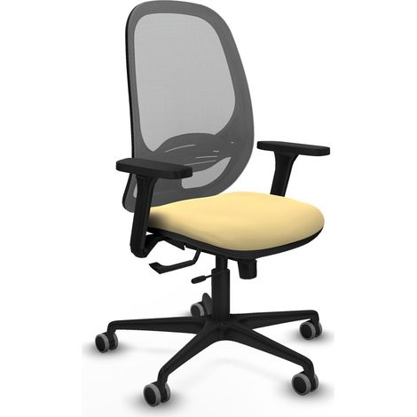 Sedia da ufficio piqueras y crespo Cilanco tessuto grigio similpelle crema (1/2)