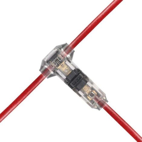 YMYNY 12pcs T-connector for 20/22 AWG electrical cable, quick splice cable connector for car, light, audio (1/4)