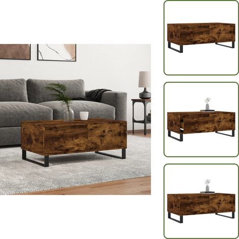 Couchtisch Räuchereiche 90x50x36,5 cm Holzwerkstoff - Couchtisch - Wohnzimmerstil - Holzmöbel - Holzwerkstoff - Regal (1/5)
