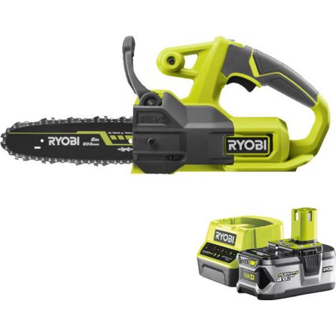 Pack RYOBI Tronçonneuse 18V One+ RY18CS20A-0 - 1 Batterie 4.0Ah - 1 Chargeur rapide RC18120-140