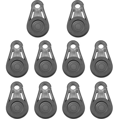 œillets pour bâches, Noirs, tendeurs de bâches, Clips de Fixation, Pinces, œillets de Fixation pour tentes, bâches de Bateau, voiles d'ombrage et bannières (1/2)