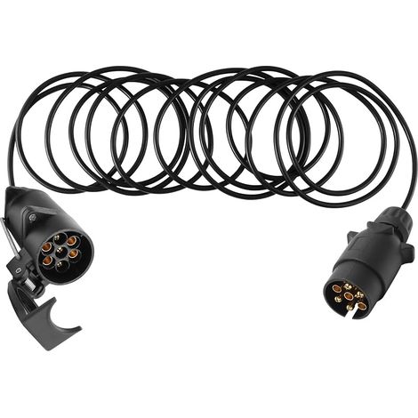 Rallonge Cable Remorque 7 Broches 12v 6m, Faisceau Câble Adaptateur Remorque Précâblé mit Prise 7broche Male a Femelle, Câble Extension Remorque Adaptateur Convertisseur 7 to 7 Broches (1/5)