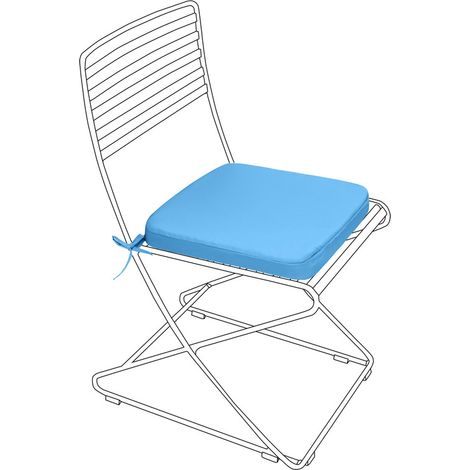 Gardenista - Coussins de Chaise d'extérieur Pour Chaise Resol Palma, 40x40x5 cm Coussins de Chaise Avec Attaches Sécurisées, Coussin de Siège Résistant à l'eau Pour Jardin Terrasse - Turq (1/5)