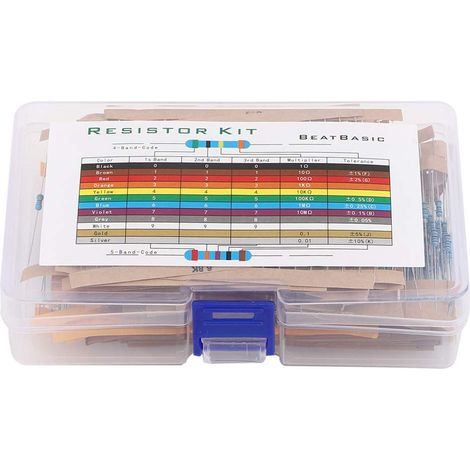 1280Pcs Metal Film Resistor 1R-10M 64 Resistors Assortment Kit Electronic Component (1/5)