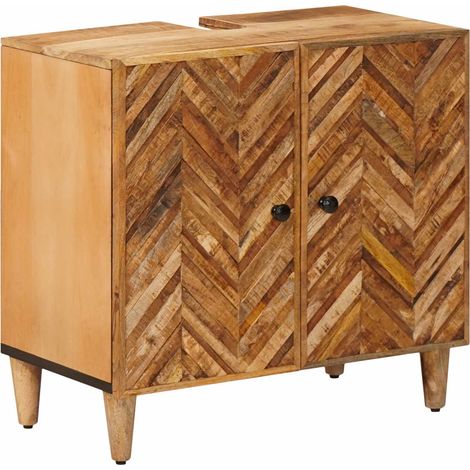 vidaXL  Sink Cabinet  with Door Brown 62 x 33 x 58 cm Solid Mango Wood