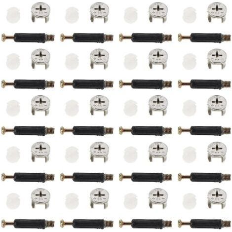 Kit de herrajes para muebles de 40 piezas: tornillos de leva para fijar armarios y roperos, conectores y herrajes de conexión. (1/5)