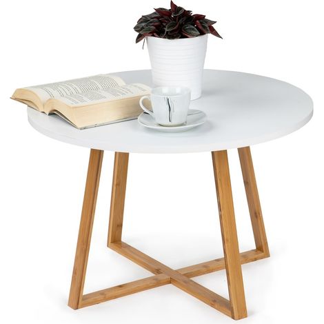 Tavolino scandinavo moderno, bambù 60 cm