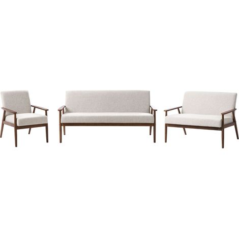 Sofa Set 6-Sitzer ESRUM Stoff Dunkelbraun / Grau (1/5)