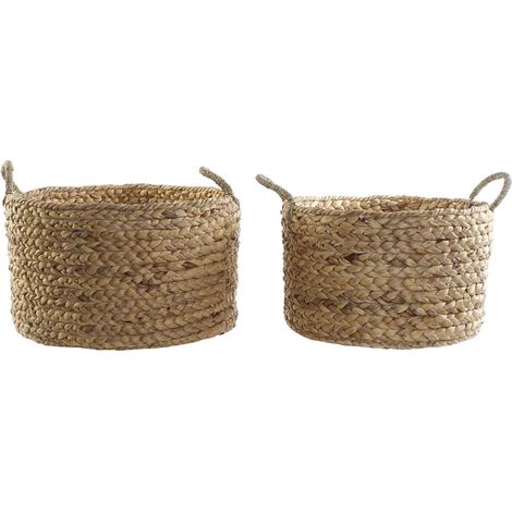 Cesta Set 2 Junco 51X51X30 Natural Marron DC175166 (1/3)