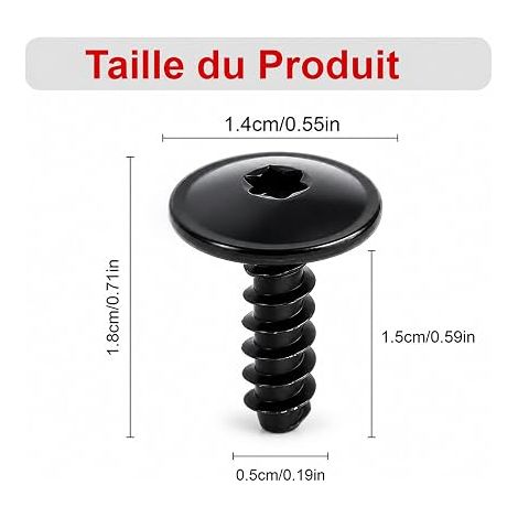 VIS FIXATION COUVERCLE PASSAGE CACHE SOUS MOTEUR CLIPS REMPLACEMENT COMPATIBLE AVEC S40 V40 S80 Xc60 S60 Xc70 V70 C70 C30 (1/4)