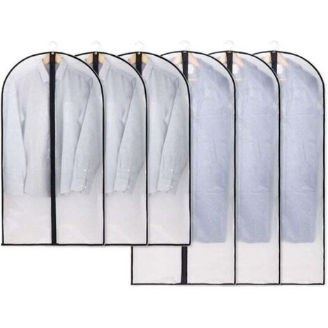 Transparente, mottensichere Kleidersäcke zum Schutz von Kleidung, Hemden und Anzügen – 6er-Set, 120 x 60 cm/100 x 60 cm. Weitere Aufbewahrungsmöglichkeiten. (1/4)