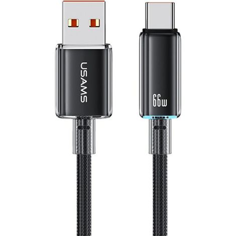 Cable USB-A a USB-C de 1,2 m, negro, usams Cloud Series US-SJ658, 6A (1/5)