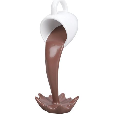 Sculpture Tasse à Café Flottante Résine Décoration Intérieur Extérieur Design Verseau Artistique Ornament Maison (1/4)