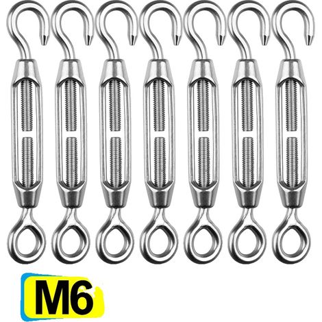 Tendeur, Acier Inoxydable, Tension Réglable, M6, 10PCS-a (1/2)