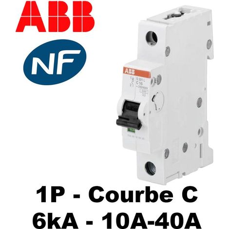 Disjoncteur unipolaire - 6kA - Courbe C - 10A à 40A - type de disjoncteur - disjoncteur 6kA 1P C 16A