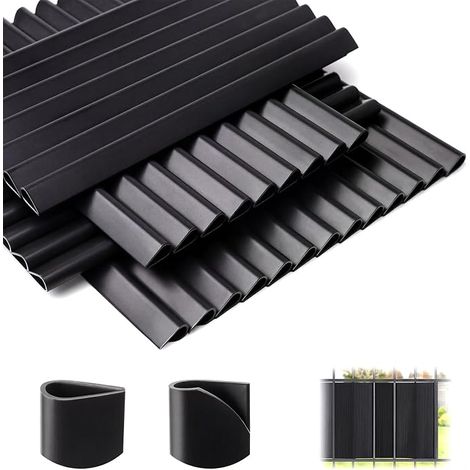 40Pcs Clips de Fixation PVC pour Brise-Vue, Clôture Double Barre, Noir (1/5)