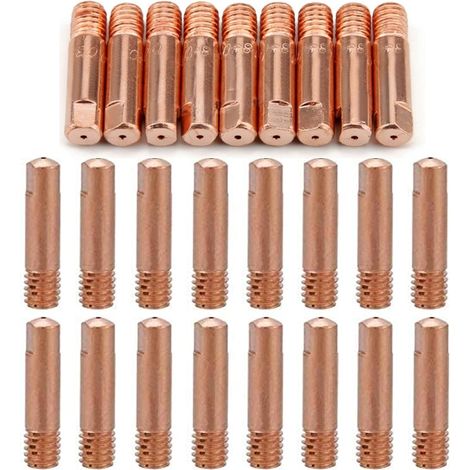 Restart 40pcs MB15 15AK Gas Nozzles Contact Tips Nozzle Holder 0.8/1.0mm MIG/MAG Welding Torch Consumables MIG Contact Tips MIG Welding Machine (20pcs-0.8mm, 20pcs-1.0mm)