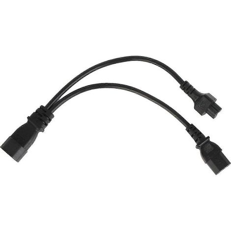 Câble adaptateur répartiteur en Y IEC 320 C14 mâle vers C13 et C5 femelles, 10 A, 250 V (1/4)