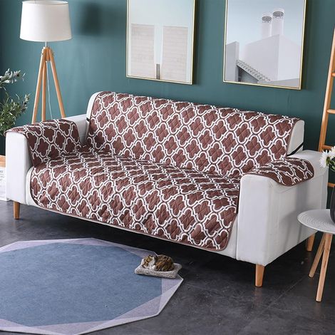 JSSEVN - Sofa Cover, Non-Slip Armchair Cover, Sofa Protector, Pet Sofa Protector (Brown, 2 Seater) (1/5)