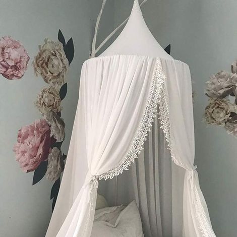 Baldacchino per letto per bambini, zanzariera per neonati, angolo lettura per la cameretta dei bambini (60  240 cm, bianco)