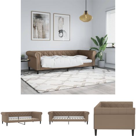 The Living Store Tagesbett Cappuccino-Braun 80x200 cm Kunstleder - Betten & Bettgestelle (1/5)