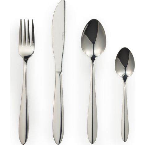 Ensemble de Couverts 16 Pièces – Acier Inoxydable 18/0, Service pour 4, Passe au Lave-Vaisselle, Coutellerie à Finition Miroir, Couteaux, Fourchettes (1/5)