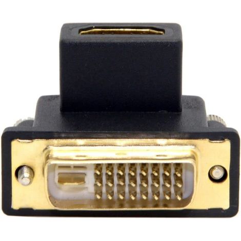 1 Adaptateur HDMI vers DVI, Connecteur coudé 90 degrés, Plaqué or, Bidirectionnel 1080p, Pour TV Moniteur Ordinateur (1/5)