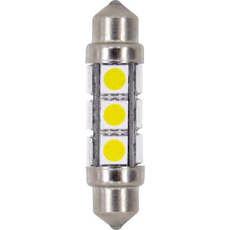 24V Led Series - 12 SMD x 3 chips - 11x41 mm - SV8,5-8 - 20 pz - Busta - Bianco - Doppia polarità (1/4)