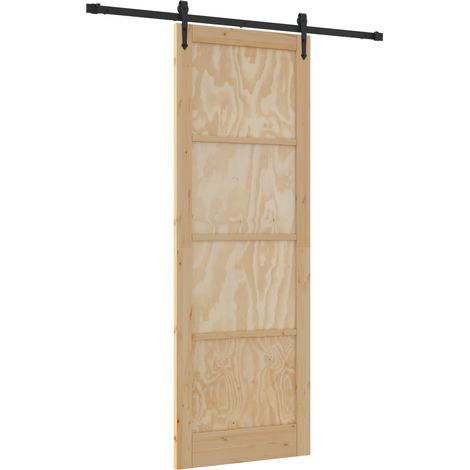 Maison Exclusive - Porte coulissante ORKDAL Naturel et noir 83 x 232 cm (1/5)