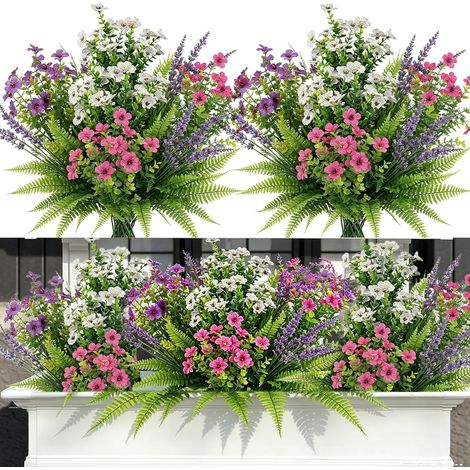 12 Pièces Fleurs Artificielles Exterieur Fleurs Artificielles Décoratives (1/5)