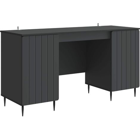 Desk with Shelf Black 142.5 x 50 x 75 cm Engineered Wood vidaXL