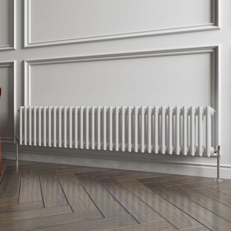 Biubiubath Traditional Cast Iron Style Radiator Horizontal 2 Column White 300x1460mm