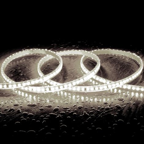 Ruban LED Dimmable Auto-redressement 220V SMD2835 120LED/m 1000 lm/m IP65 Largeur 12mm sur mesure Coupe tous les 10cm Blanc froid 50 m 6000K (1/4)