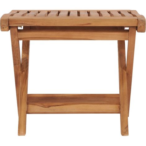 Repose-pied,Tabouret de jardin pliable 46,5x49x41,5 cm Bois de teck solide CFW38828 (1/5)