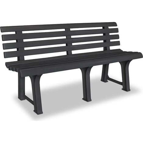 Panchina da Giardino 145,5 cm in Plastica Antracite vidaXL (1/5)
