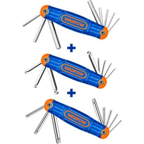Jeu de clés Allen et Torx WADFOW 24 pièces, acier CR-V, pliable et portable