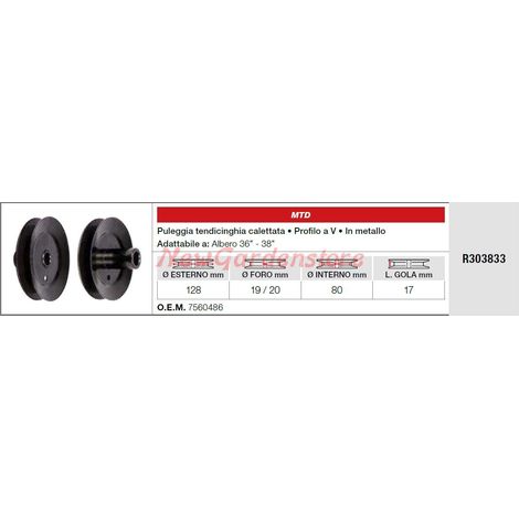 Puleggia tendicinghia MTD trattorino rasaerba tagliaerba R303833