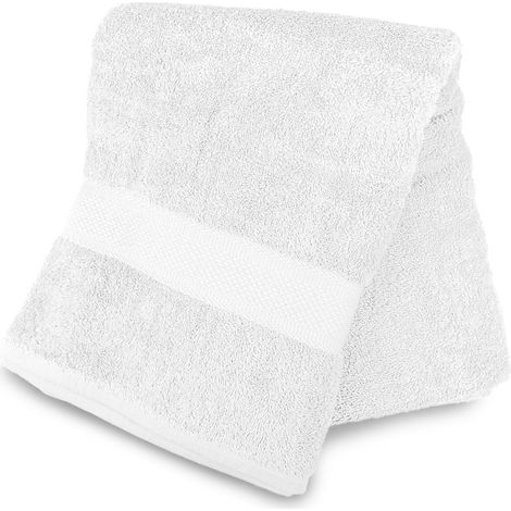 Drap de bain en coton 500 gr/m2 70x130 cm LAGUNE blanc, par Soleil d'ocre