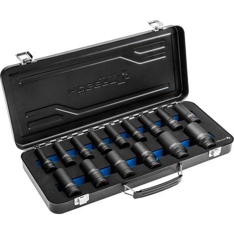 HÖGERT HT4R049 - set di chiavi a bussola (1/2''), colore nero e blu