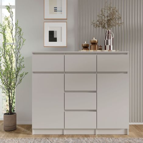 Cassettiera MAJA 2D6S 120 cm Cashmere – 6 cassetti, mobile contenitore per camera da letto e soggiorno