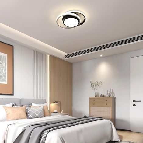 Circular LED Ceiling Light 28cm 32W 3600lm Natural White 4500K Modern for Living Room Bedroom Kitchen Hallway – Black / White (1/5)