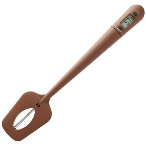 Spatule numérique avec thermomètre, spatule de cuisine en silicone avec thermomètre, surveillance précise de la température, utilisations multiples pour mélanger divers aliments (chocolat) (1/5)