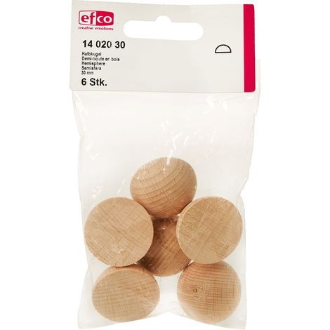efco emisfero 30 mm, 6 pezzi, colore: marrone