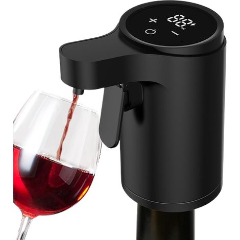 Distributeur de Vin Électrique - 1 Unité - Acier et Plastique - 4 Modes Tactiles - Dégustation et Fêtes - Noir (1/5)